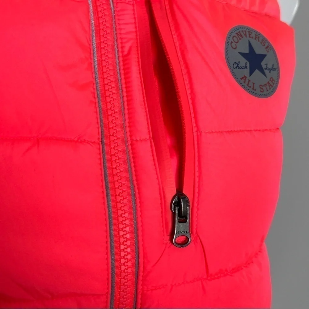 Converse bright pink puffer vest XL
